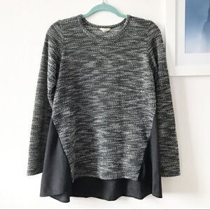 Lucky Brand Tunic Sweater Marled Gray Chiffon Back